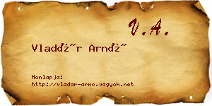 Vladár Arnó névjegykártya